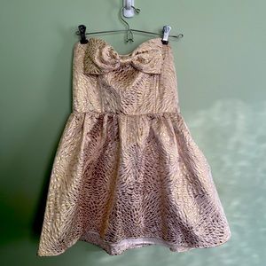 Champagne floral bow dress